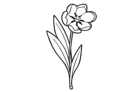 Black Flower Embroidery Design