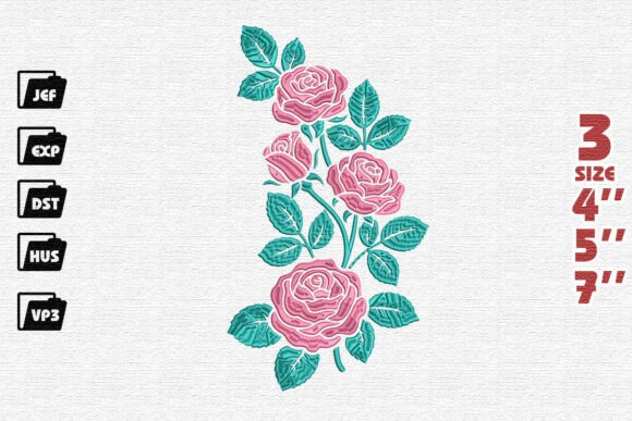 Elegant Rose Embroidery