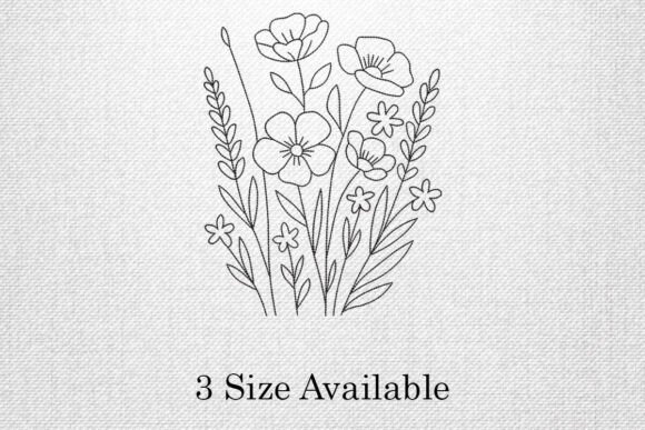 Floral Outline: A Delightful Embroidery Design