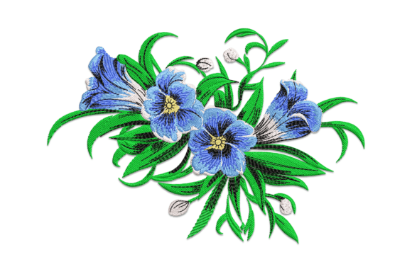 Gentian Flowers Embroidery