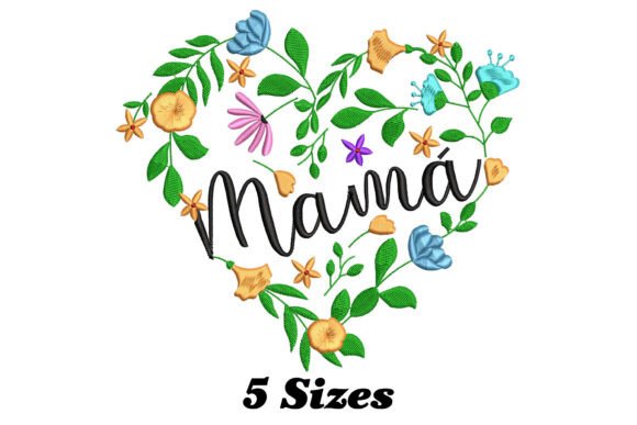 Mama Heart with Flowers