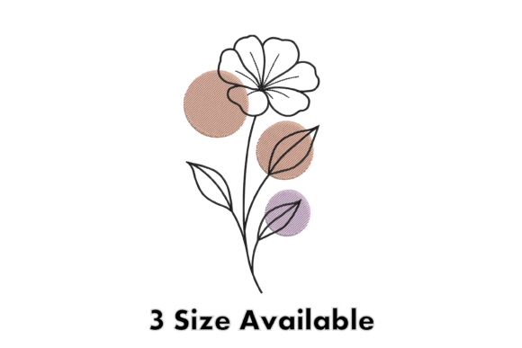 Minimal Flower Embroidery Design