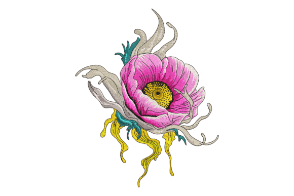 Peony Flower Embroidery Design