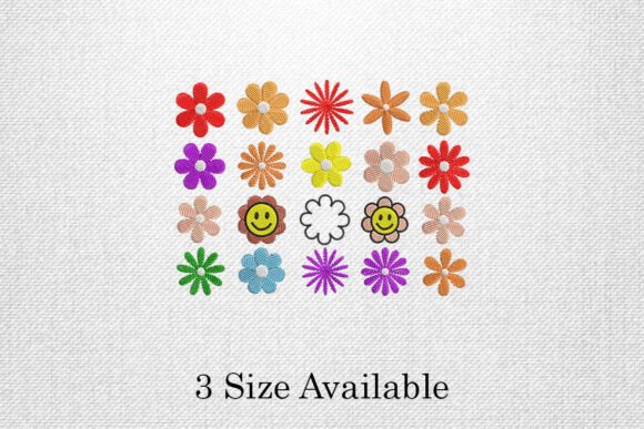 Smiley Flowers Embroidery Design